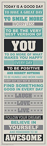 Be Awesome Inspirational Motivational Happiness Quotes Decorative Poster Print, 12×36 Unframed by Culturenik