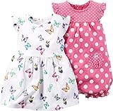 カーターズ Carter's ロンパース & ワンピース 2枚組 半袖 綿100% 2-Piece Dress & Romper Set 12M (72-78cm)