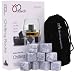 DB-Tech Whisky Chilling Rocks Gift Set - Set of 9 Grey Rocks With A Muslin Pouch - Chill Your Whiske