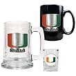 Miami Hurricanes NCAA 15oz Tankard, 15oz Ceramic Mug & 2oz Shot Glass Set - Primary Logo by Great American Products