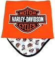 Harley Davidson Orange Fleece Baby Receiving Blanket