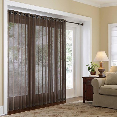 Naple Bamboo Grommet Top Panels for Sliding Glass Doors and Large Windows - Pecan