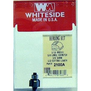 PART #2100A CARBIDE-TIP 2 FLUTE BEADING BIT W BALL BEARING GUIDE 1 16 RADIUS X 5 8 DIA X 1... by 
