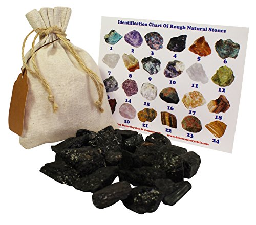 Black Tourmaline Rough Natural Stones 1 Lb (.5 Kg) Bulk Reiki Chakra Healing Crystals Mineral Gemstone Specimens (Black Tourmaline)