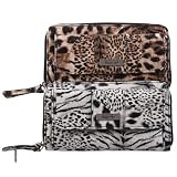 Kenneth Cole Reaction Womens Animal Print Zipper Clutch Wallet