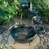 51sGxa2FkFL. SL160  Solar water feature pewter finish cascade 4 tier