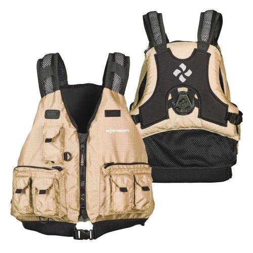 Extrasport Striper Kayak Fishing Type III PFD (Sand, XX-Large)