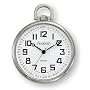 Avalon Silver-Tone Open Face Ultra Thin Railroad Pocket Watch with Chain, # 8980SX
