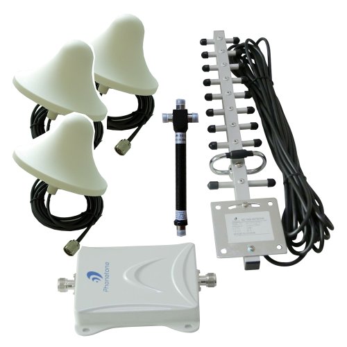 70db gain Large coverage 1700MHz AWS 3G 4G Mobile Cell Phone Signal Booster Repeater Amplifier Kit with Outdoor Yagi Antenna and Two indoor Omni-directional Ceiling Dome Antennas