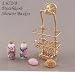 Reutter Porcelain Dollhouse Miniature Brass Shower Rack Set