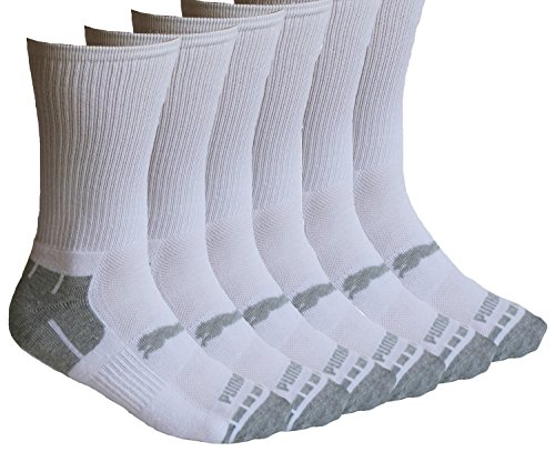 Puma Mens Crew Cut 6-Pair Sport Lifestyle Socks