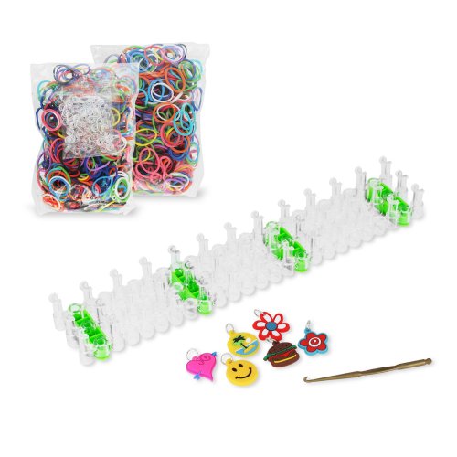 Chromo Inc® Starburst Loom Band Kit with Loom Board, 600 Xt