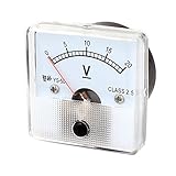 uxcell アンペアアナログ　電流パネルメータ　電流試験　電流計　低消費電力　クラス2.5精度　多目的計測器　DC 0-20V　長方形