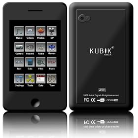 Kubik Roca 4GB 2.8" Touch Screen MP3 & Video Player with Built-in 2.0 MP Camera & YouTube Player