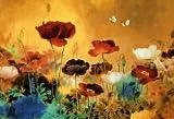 LARGE CHINESE CANVAS ART FLORAL PAINTING BOX CANVAS 30 X 20 INCHES READY TO HANG