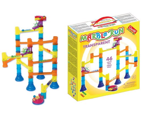 Quercetti 45-Piece Transparent Marble Run - Marble Run Construction Toy
