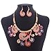 Chinese Antique Vintage Twisted Flower Floral Collar Bib Necklace Earrings Set