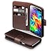 Terrapin Leather Wallet Case with Card Slots & Bill Compartment for Samsung Galaxy S5 (Genuine Leather - Brown)