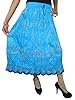 Womens Indian Broomstick Crinkle Gypsy Skirt Gold Print Boho CHic