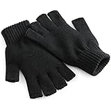 Beechfield Unisex Plain Basic Fingerless Winter Gloves