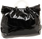 SR Squared By Sondra Roberts Large Perforated Patent Satchel