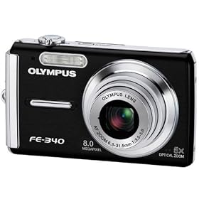 Olympus FE-340 Digital Camera - Black (8.0MP, 5x Optical Zoom) 2.7" LCD