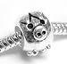 Gold Sterling Silver Cute Animal Pig Bead Charm for Pandora Troll Biagi Chamilia