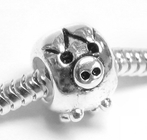 Sterling Silver Cute Animal Pig Bead Charm For Pandora Troll Biagi Chamilia European Story Charm Bracelets