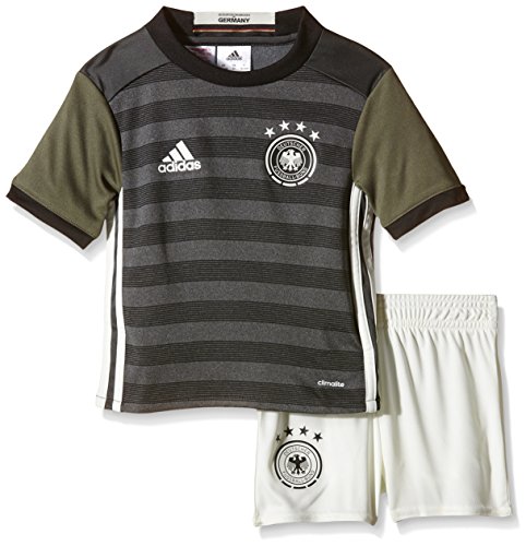 adidas Kinder Trikot und Shorts DFB Away Mini Kit, dark grey heather/off white/base green s15, 104, AA0115