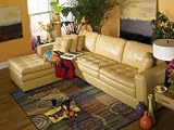 Alamosa 100% Full Aniline Leather Sectional Sofa with Chaise (Oasis Natural)
