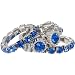 September Birthstone Cornflower Blue Sapphire Crystal Stacking Stretch Ring Trio