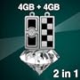 USB Flash Drive Swarov Black 4gb & Chess Black 4gb Memory Card