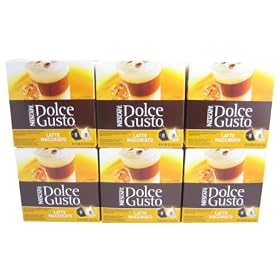 Dolce Gusto Latte Macchiato Capsules For The Dolce Gusto Machine By Nescafe (Case of 6 packages; 96 Capsules Total)