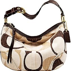 Coach Tonal C Hobo Purse in Chocolate/Multi 12190