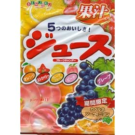 Senjaku - Japanese Fruit Hard Candy Mix with Real Fruit Juice (Grape, Lemon, Mango, Orange, Peach, Strawberry) - 4.40 Oz