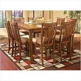 Standard Furniture 17436 Counter Dining Series Mission Hills 9 Piece Counter Height Dining Set in Deep Chestnut Brown