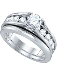 1.50CTW DIAMOND 0.60CT CENTER ROUND BRIDAL SET