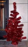 Red Mini Tinsel Aluminum 2' Artificial Christmas Tree Table Top