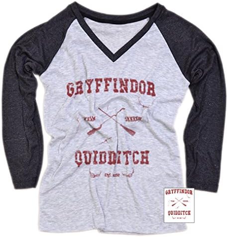 Harry Potter Gryffindor Women T-Shirt Teeinspector Long Sleeve Baseball Raglan X-Small