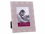 Present Time Aluminium Photoframe, Pink Lace Print