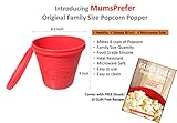 MumsPrefer BPA Free Silicone Popcorn Maker with Recipe eBook - 2 Quarts (6 - 8 Cups)
