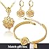 U7 18K Gold Plated Wedding Jewelry Vintage Rose Cubic Zircon Pendant Necklace Bracelet & Earrings Set