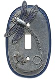 Dragonfly Single Blue Switch Plate