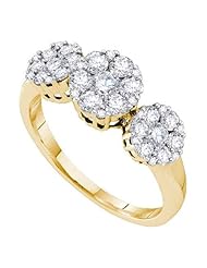 1.00CTW DIAMOND 3 FLOWER RING