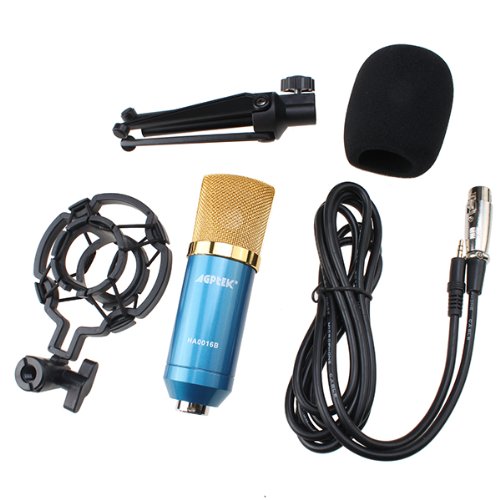 AGPtek Blue Condenser Sound Studio Recording Microphone Mic Dynamic +Shock Mount New AGPtek Blue Condenser Sound Studio Recording Microphone Mic Dynamic +Shock Mount New