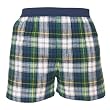 FALSE FLY - Campbell Blue, Green and White Tartan Plaid Check Cotton Flannel Plaid check boxers boxer shorts exposed waist false fly