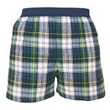 Campbell Blue, Green and White Tartan Plaid Check Cotton Flannel Plaid check boxers boxer shorts available in 5 adult sizes exposed waist false fly