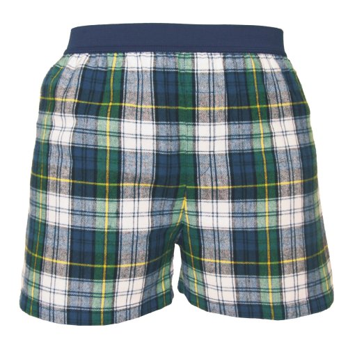 Campbell Blue, Green and White Tartan Plaid Check Cotton Flannel Plaid check boxers boxer... by 