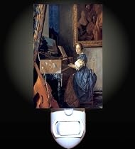 Lady Seated at a Virginal by Vermeer Decorative Night Light
