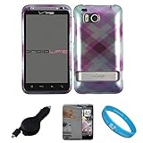 Purple Plaid Durable 2 Piece Protective Crystal Hard Shield Guard Cover Cas ....
